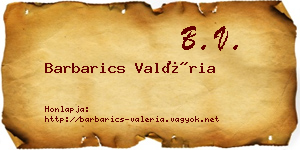 Barbarics Valéria névjegykártya